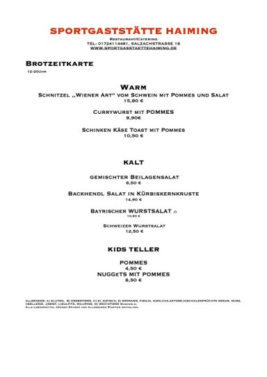 Brotzeitkarte Sommer 2025