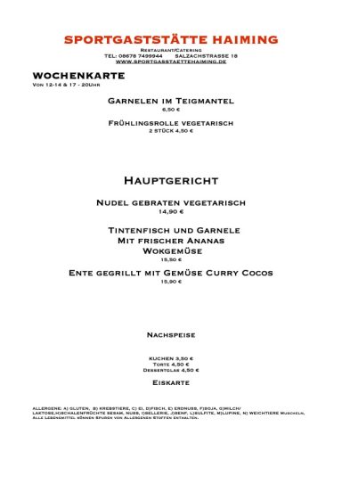 Wochenkarte KW32