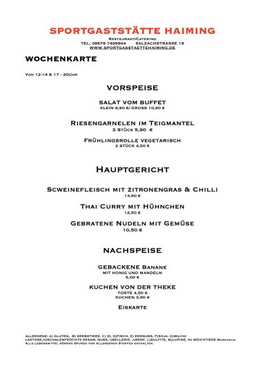 Wochenkarte KW18